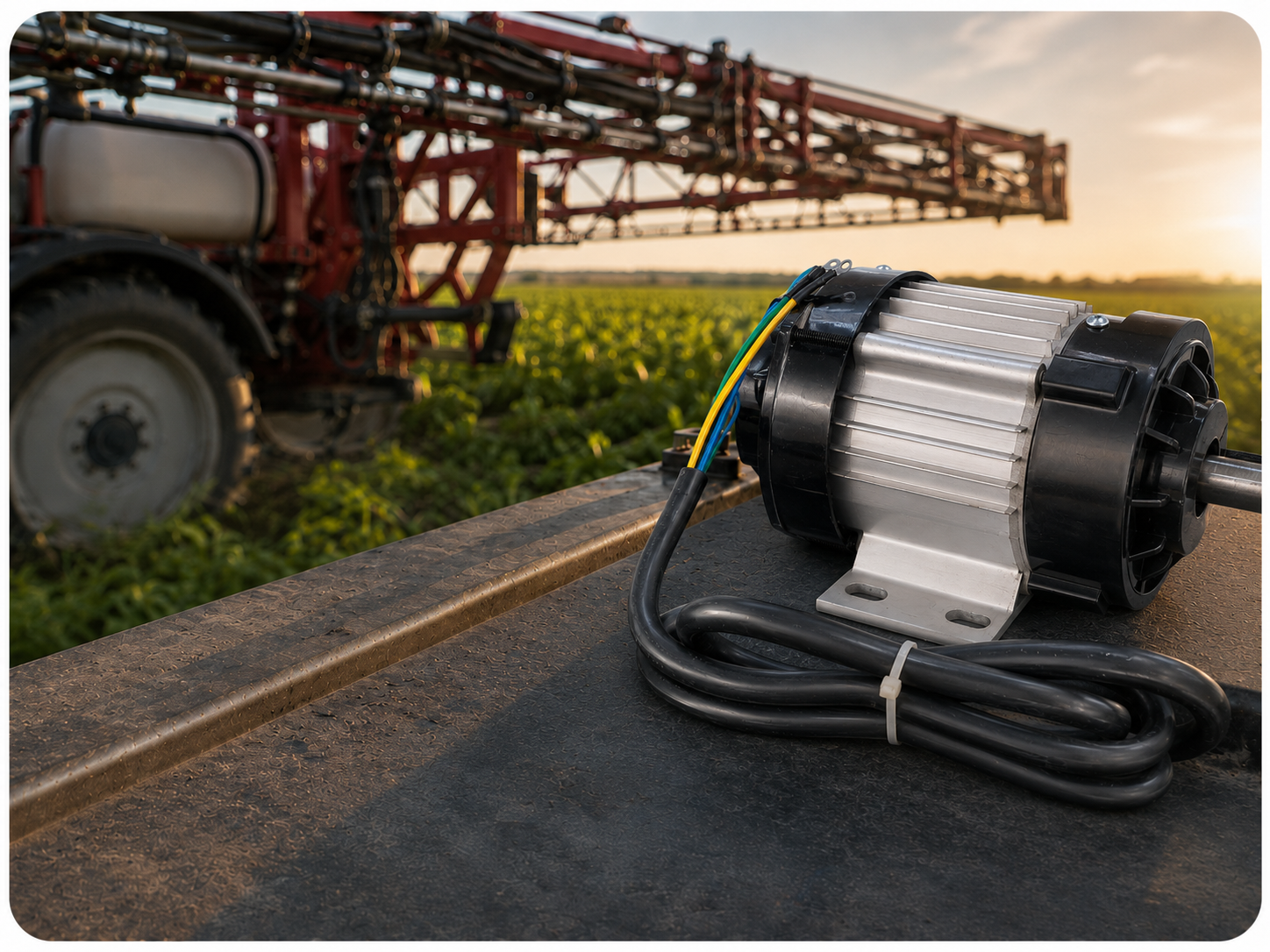 Brushless DC motor for agricultural machinery