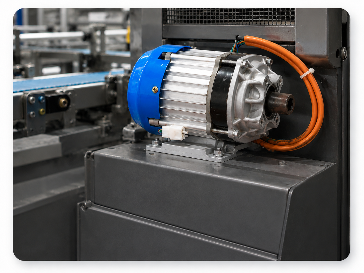 Brushless DC motor for industrial machinery