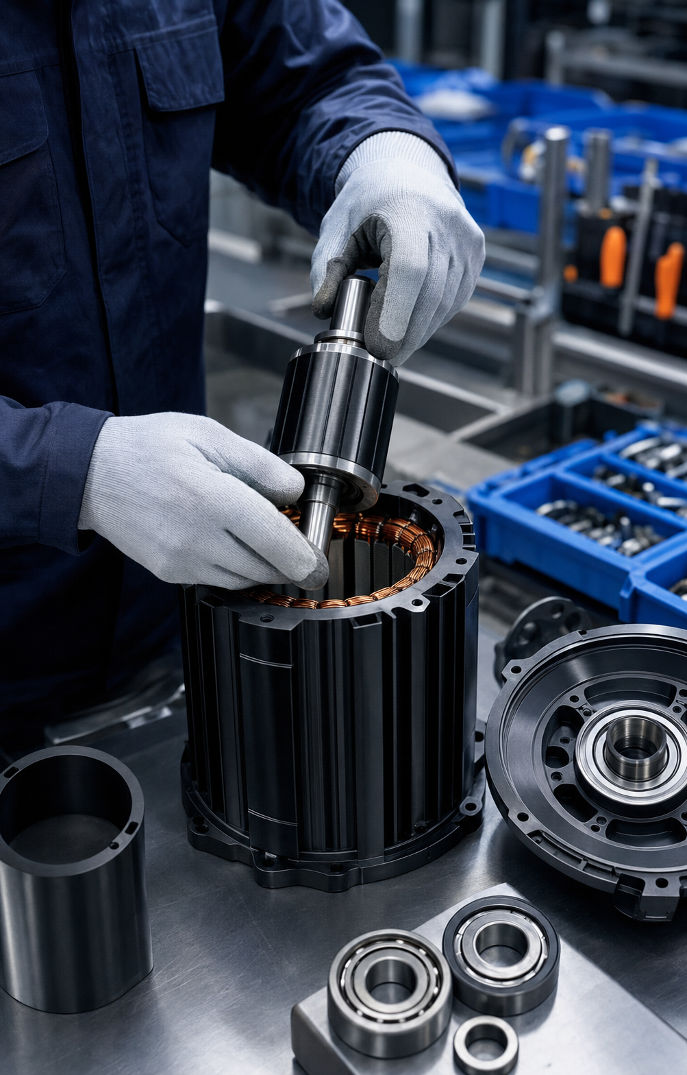 Brushless DC motor assembly and manufacturing