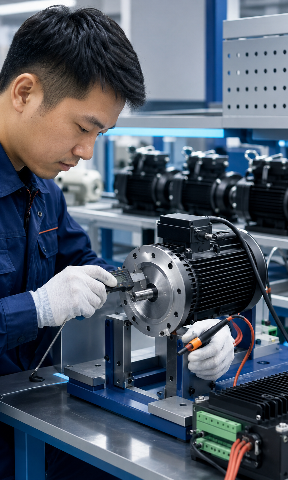 Motor quality control inspection
