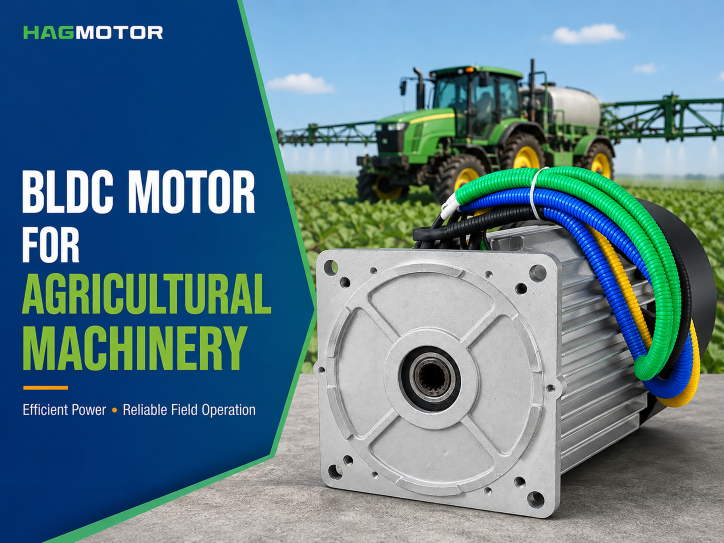 Agricultural machinery BLDC motor hero image