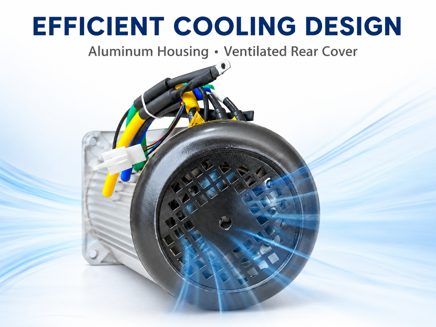 Agricultural motor aluminum housing and ventilated rear cover