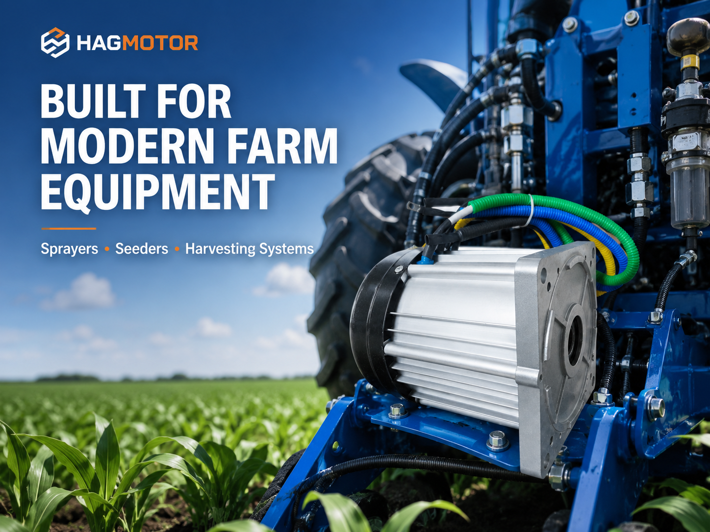 BLDC motor installed on modern agricultural equipment