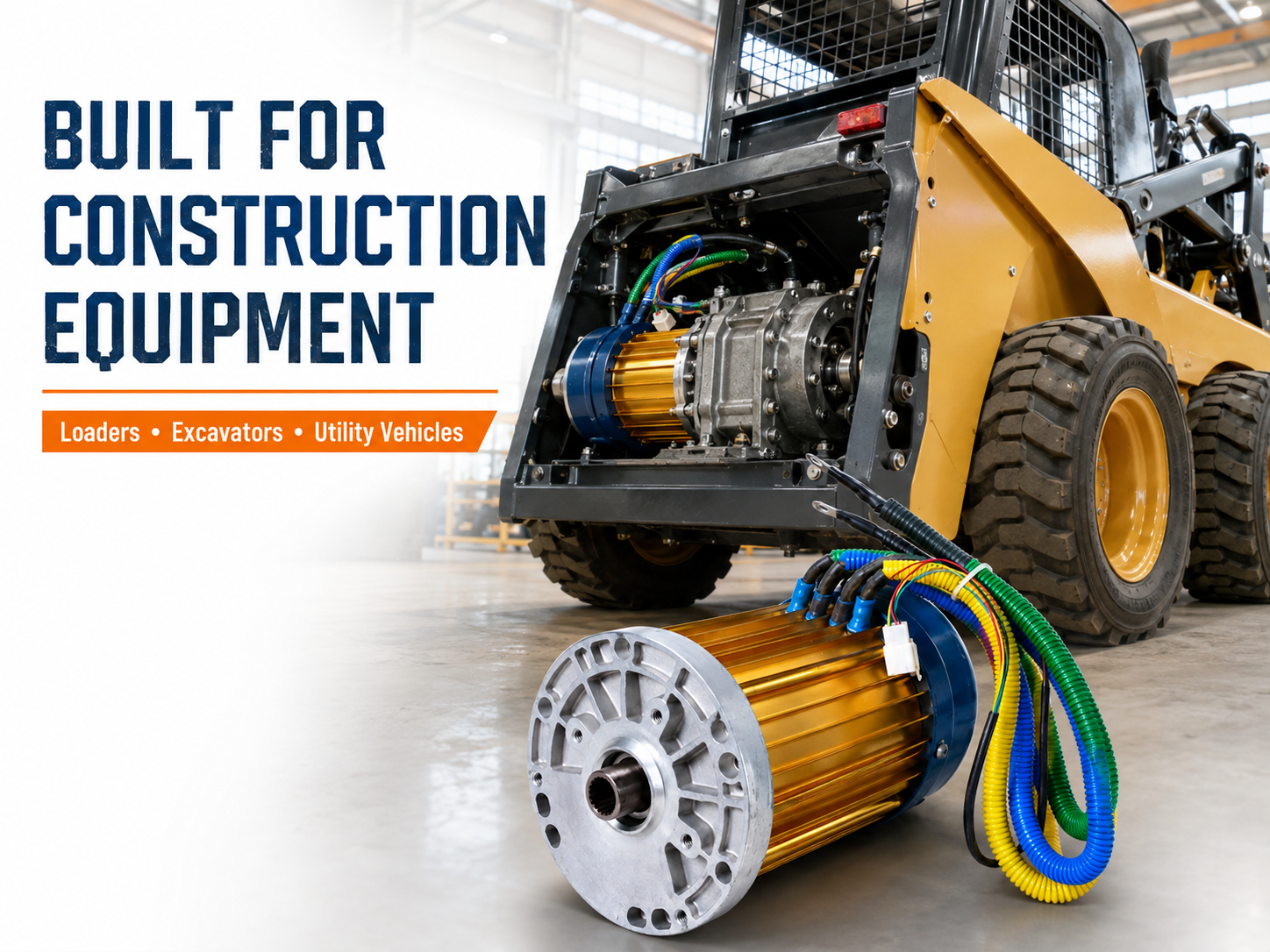 140-E BLDC motor for loaders excavators and utility vehicles