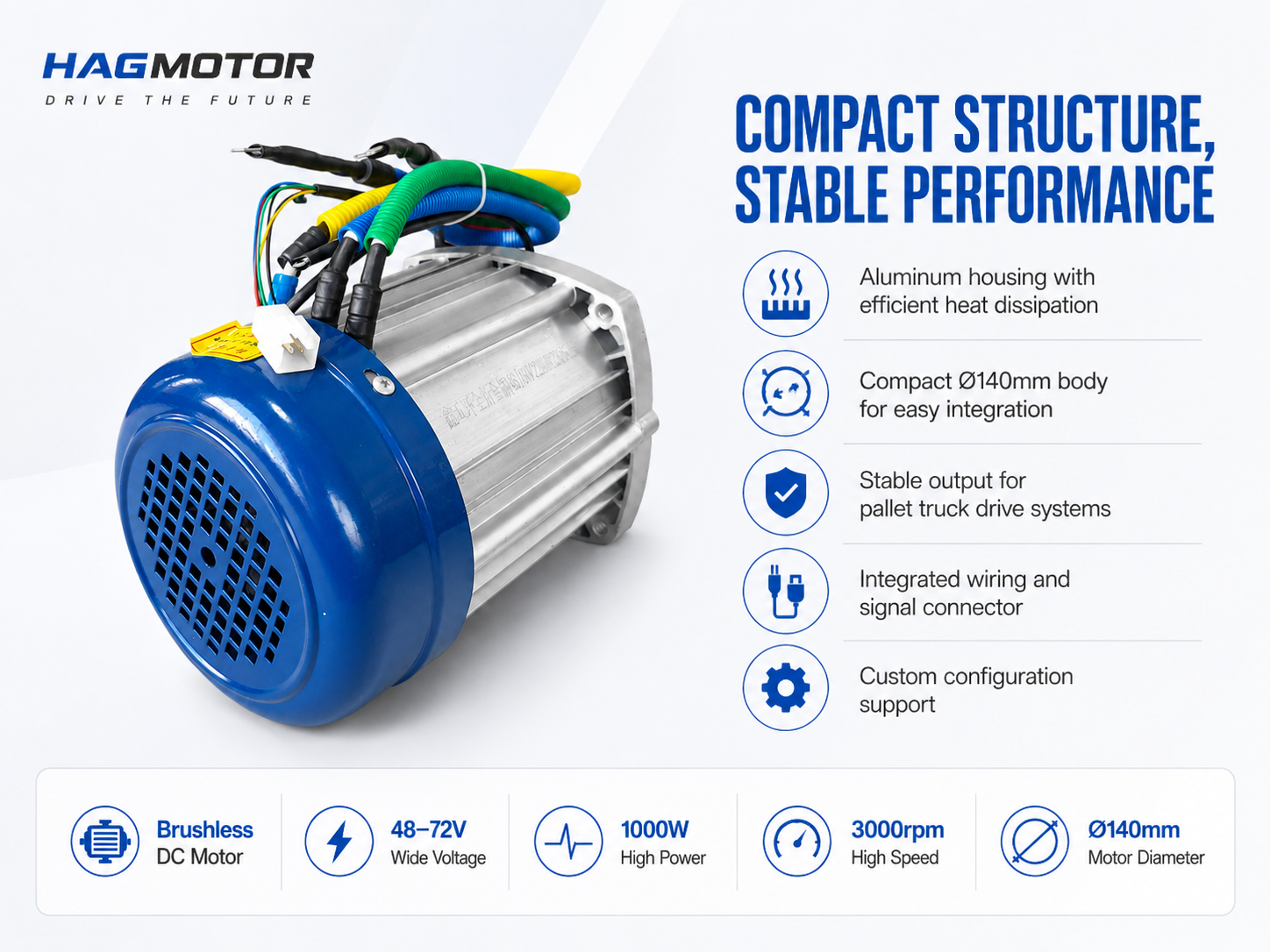 Large engineering machinery brushless DC motor application