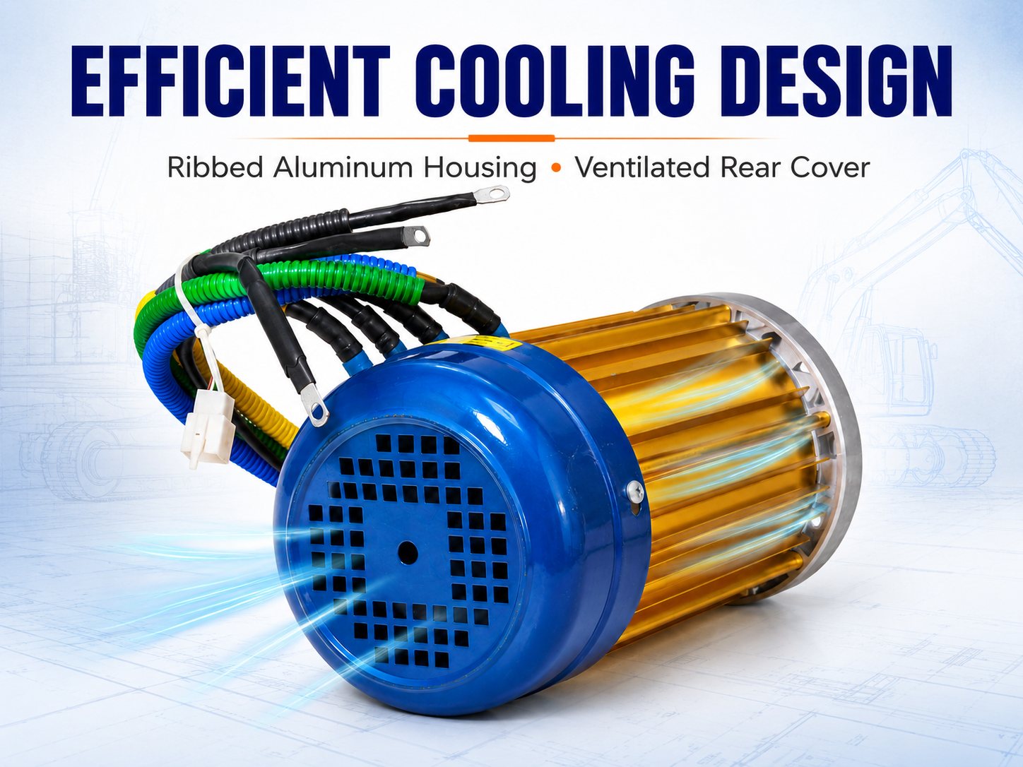 146 BLDC motor ventilated rear cover