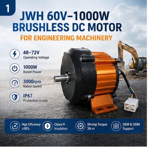 JWH 60V 1000W engineering machinery brushless DC motor