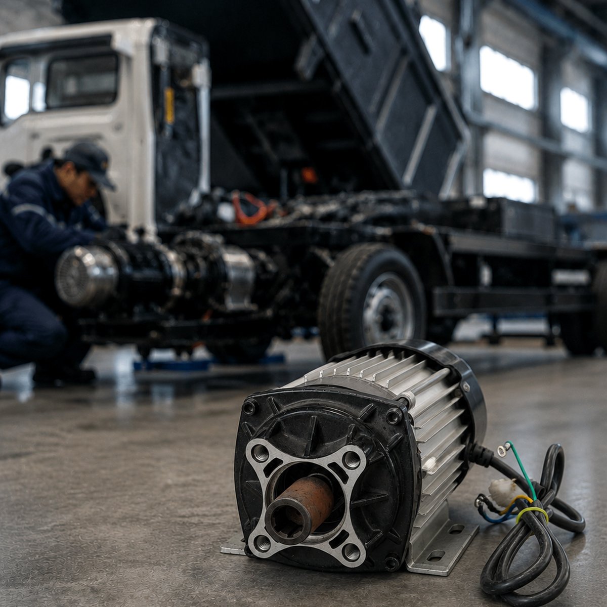 Engineering vehicle motor application scene