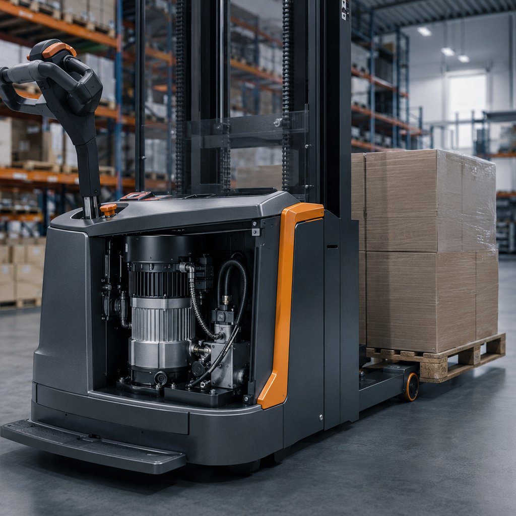 Brushless motor application in electric pallet trucks and warehouse equipment