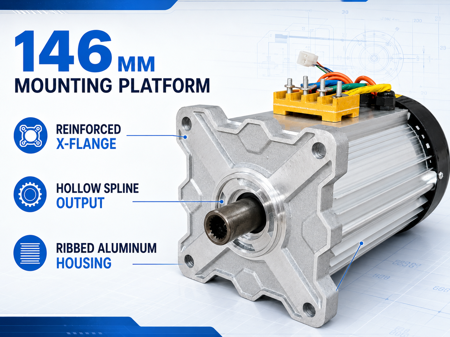 146 Series motor mounting frame and output interface