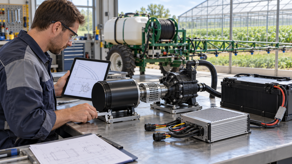 How to Match a BLDC Motor, Pump and Controller for an Agricultural Sprayer