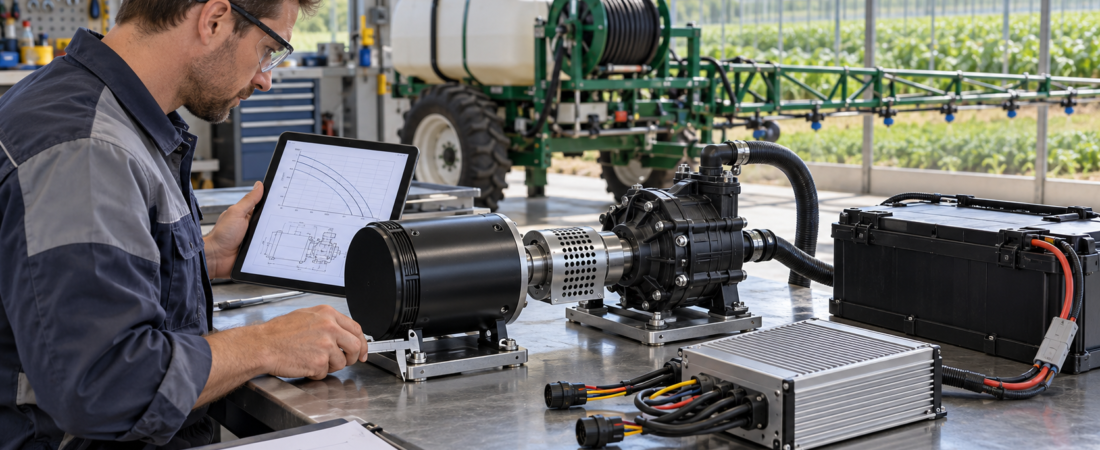 How to Match a BLDC Motor, Pump and Controller for an Agricultural Sprayer